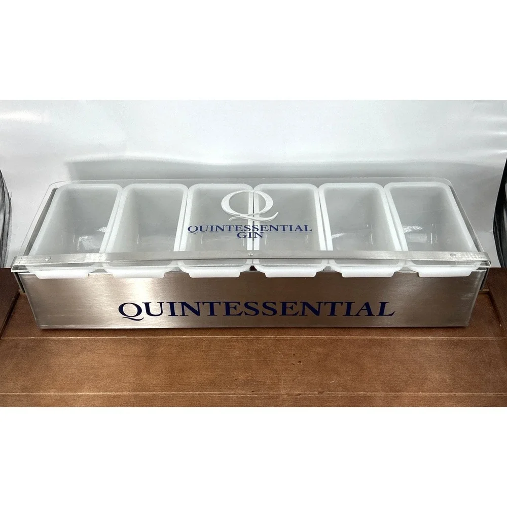 Quintessential Gin Bar Garnish Tray 5 Compartment Bar Restaurant Organizer